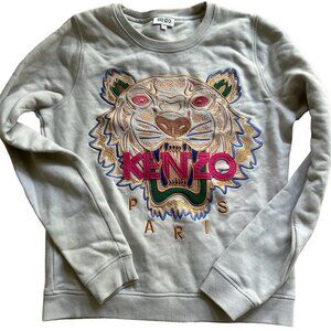 Vintage 'KENZO‎ LUCKY TIGER' EMBROIDERED OVERSIZED GENDERLESS SWEATSHIRT - XS